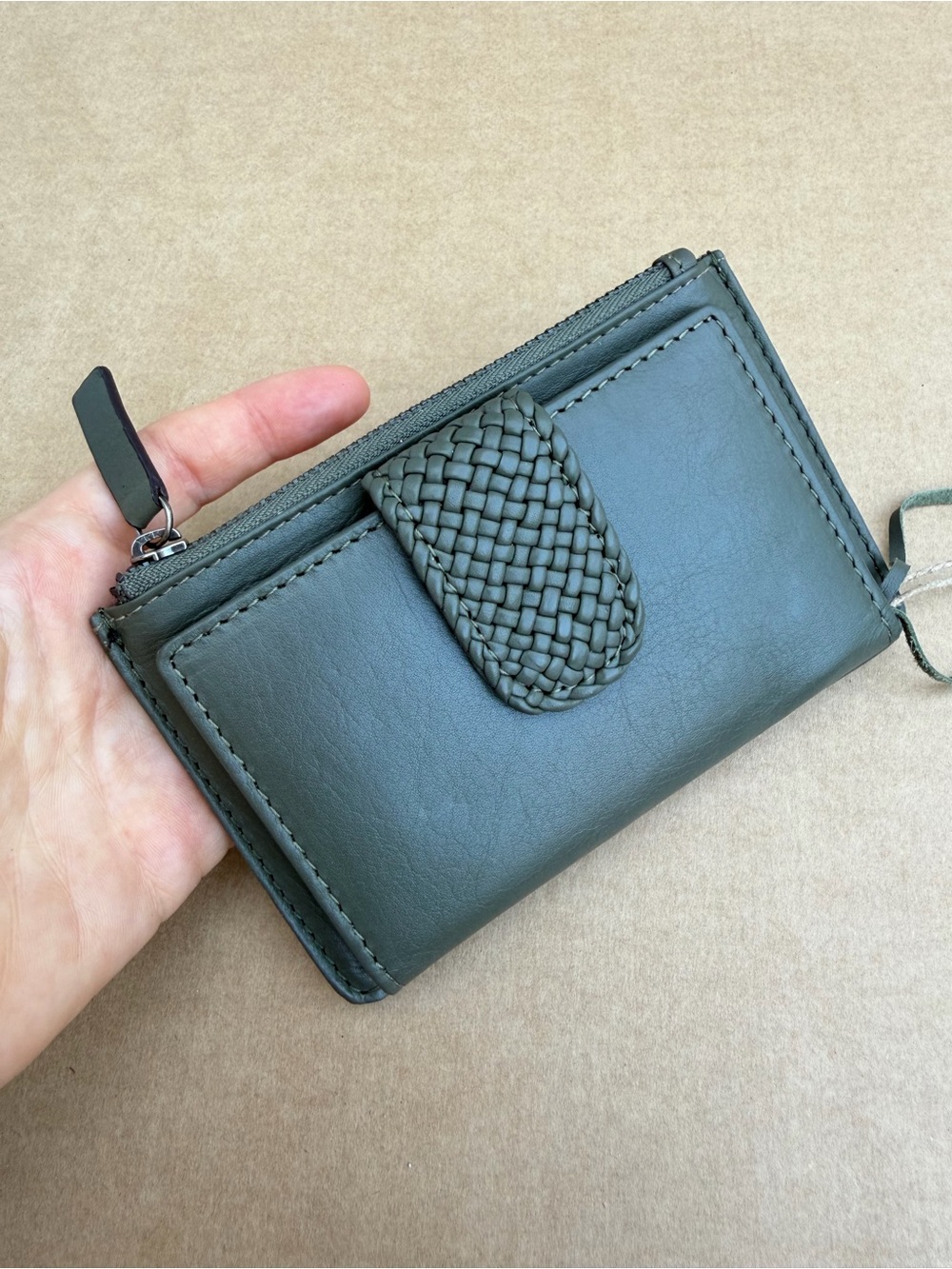 New Genuine Leather Olive Green Wallet Made in India